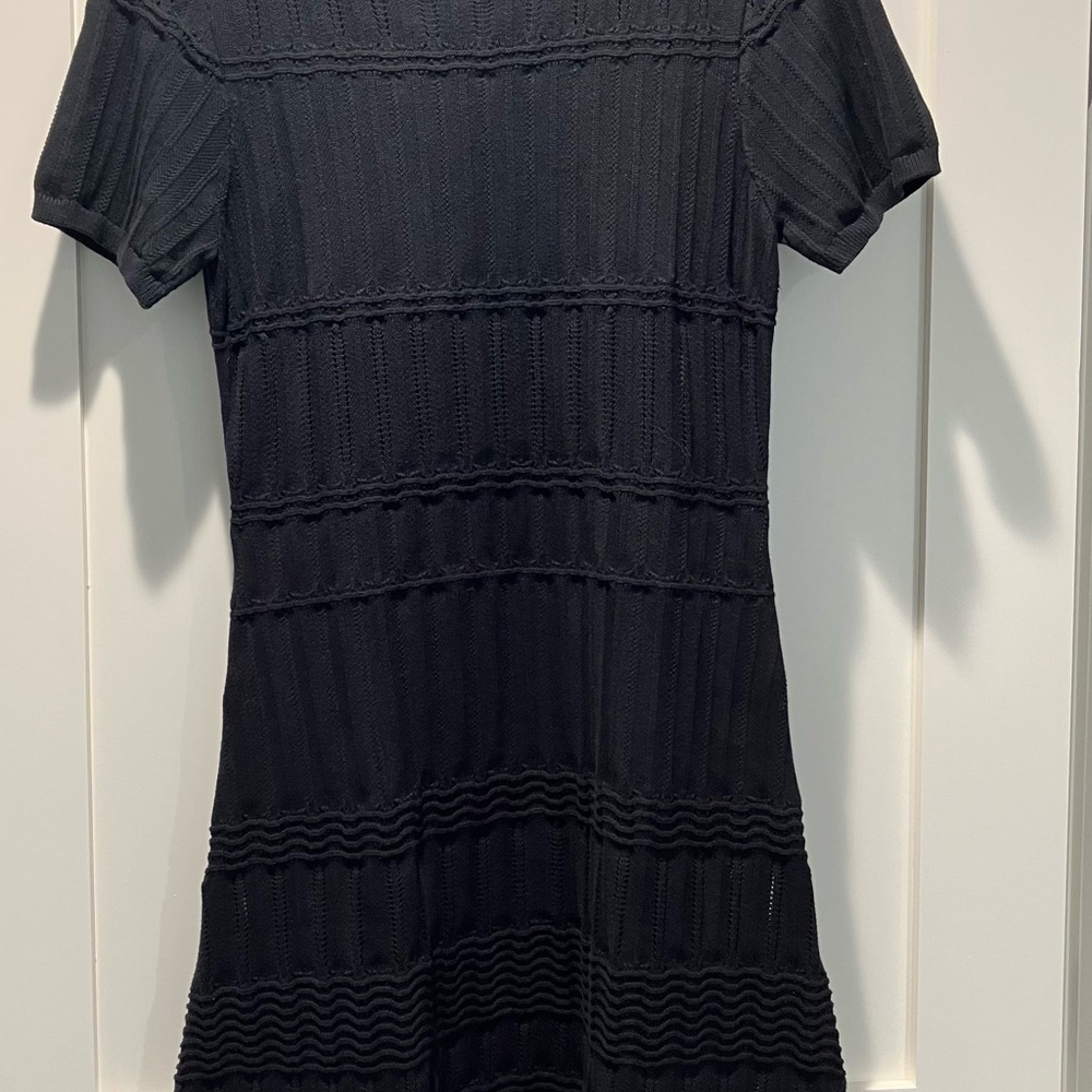GAP Black Textured Knit Dress